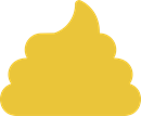 Mustard Yellow Poo Illustration - A dark yellow coloured poo