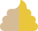 Tan/Yellow Poo Illustration - A poo with half tan/beige colour and half yellow